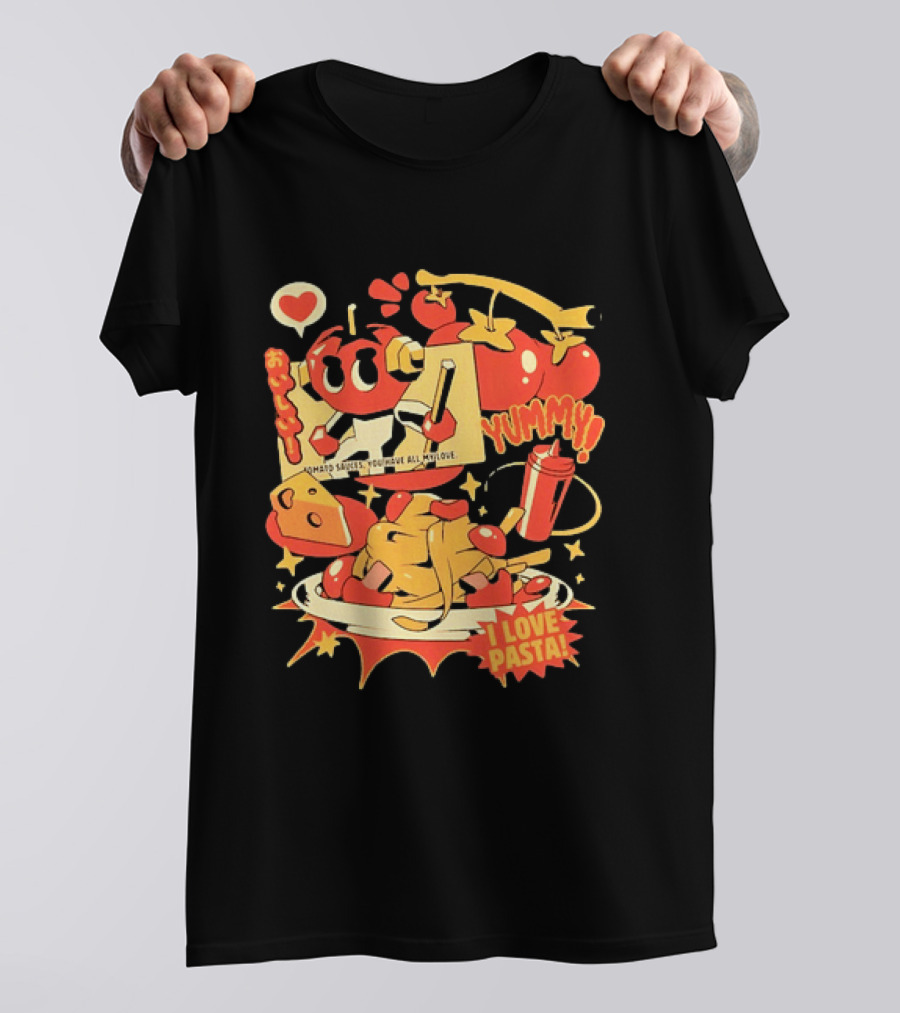 Tomato Sauces Yummy I Love Pasta With Cheese And Heart T-Shirt