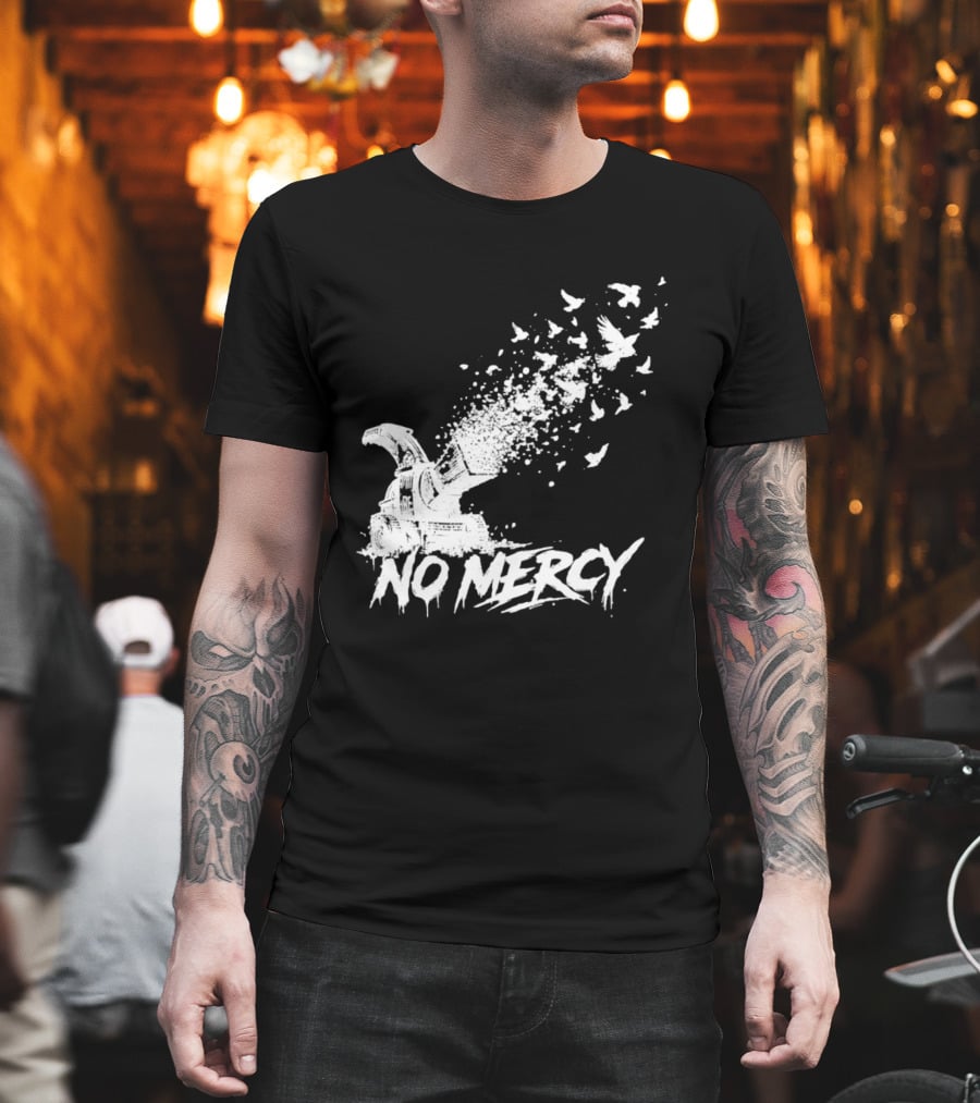 No Mercy Wood Chipper Bird Shredder T-Shirt