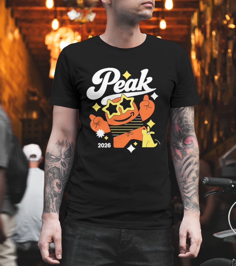 Peak 2026 Star Sunglasses Cartoon T-Shirt