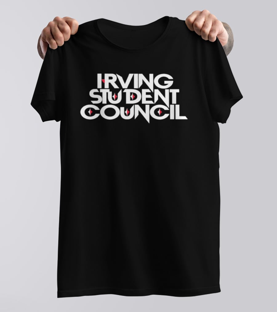 Irving Student Council Text With Red Diamond Accents T-Shirt