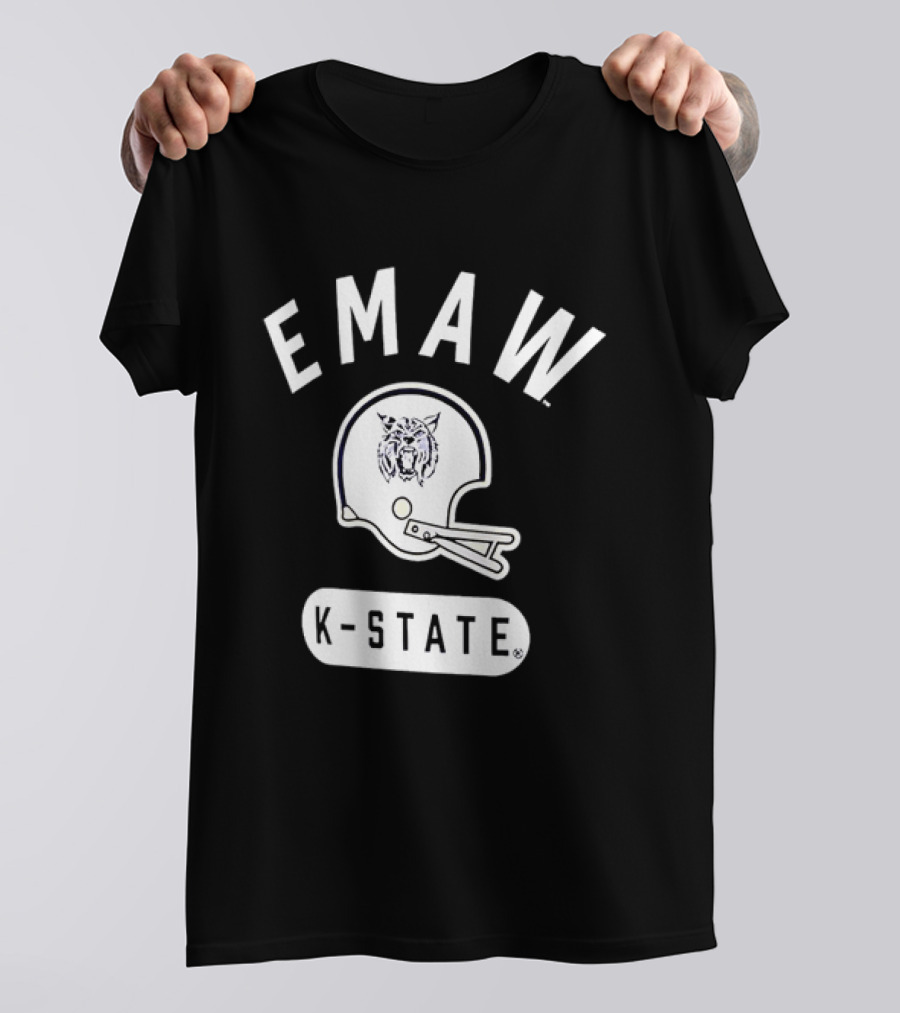 EMAW K State Wildcats Football Helmet Kansas State University T-Shirt