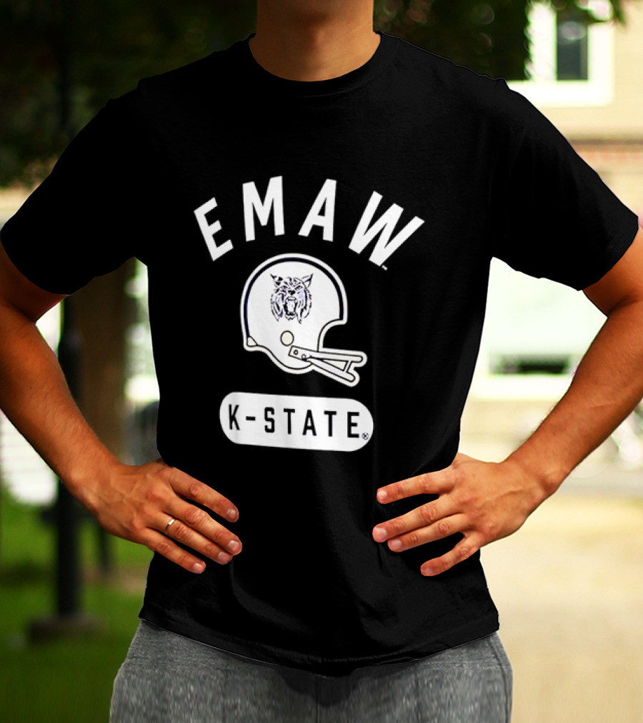 EMAW K State Wildcats Football Helmet Kansas State University T-Shirt