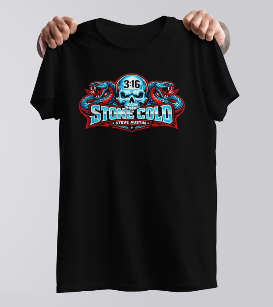 Stone Cold Steve Austin 3 16 Skull With Snakes T-Shirt