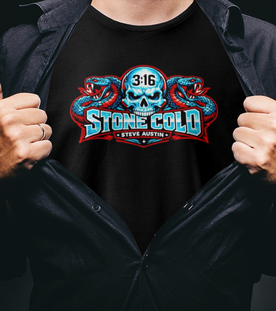 Stone Cold Steve Austin 3 16 Skull With Snakes T-Shirt
