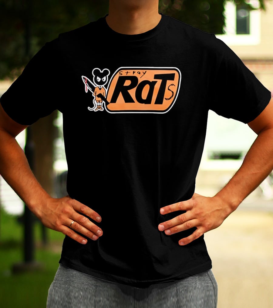 Stray Rats Bold Lettering With Cartoon T-Shirt