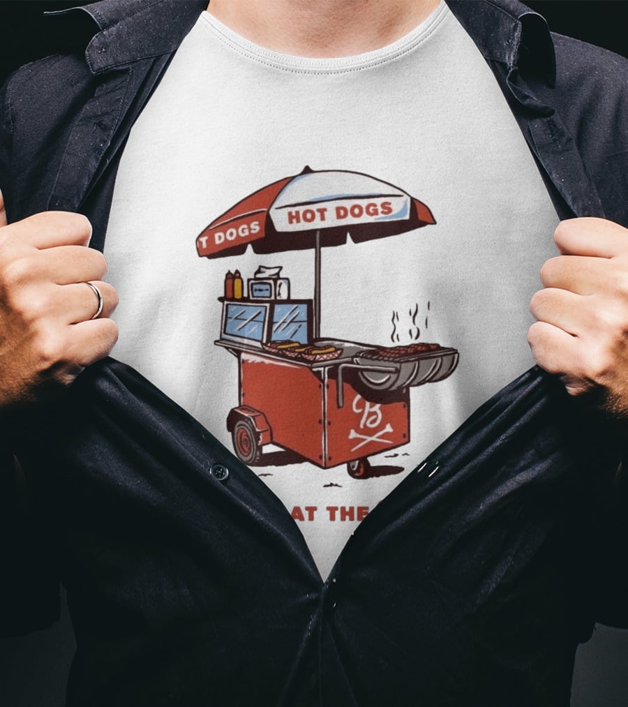 Dogs At The Turn Hot Dogs Cart With Tasty Grilled Food T-Shirt