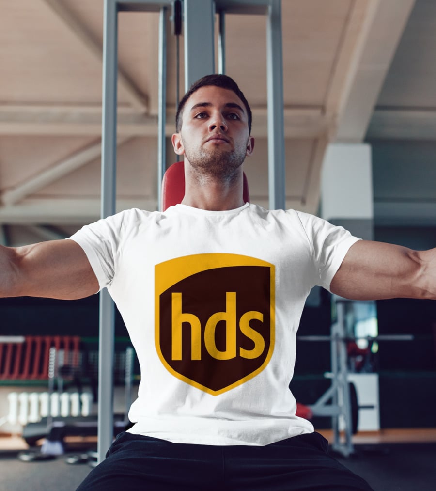 HDS Shield Emblem Brown And Yellow Branding T-Shirt