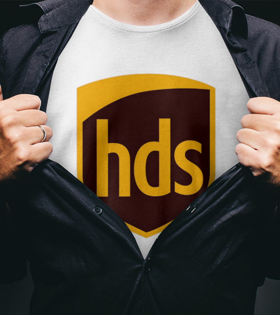 HDS Shield Emblem Brown And Yellow Branding T-Shirt
