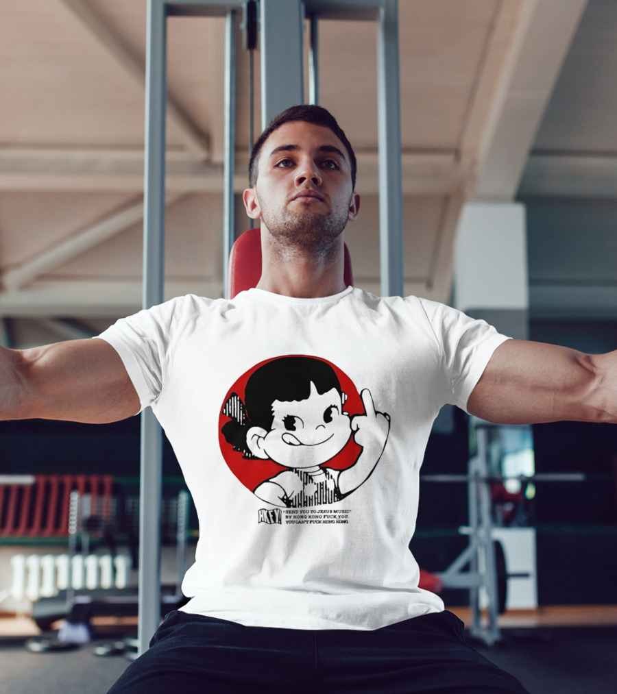 HKFY Send You To Jesus Music By Hong Kong F You Middle Finger Red Circle T-Shirt