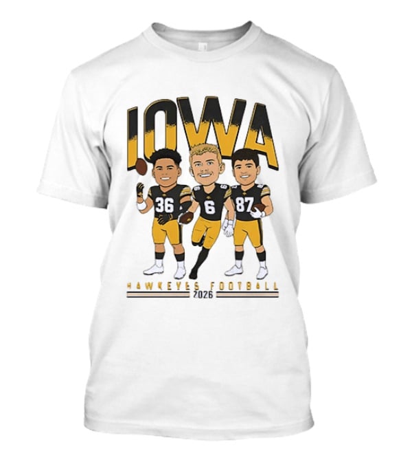 Iowa Hawkeyes Football 2026 Players 36 6 87 Team Spirit T-Shirt