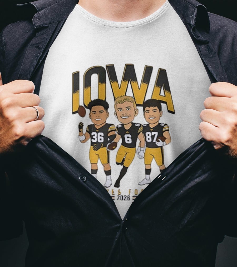 Iowa Hawkeyes Football 2026 Players 36 6 87 Team Spirit T-Shirt
