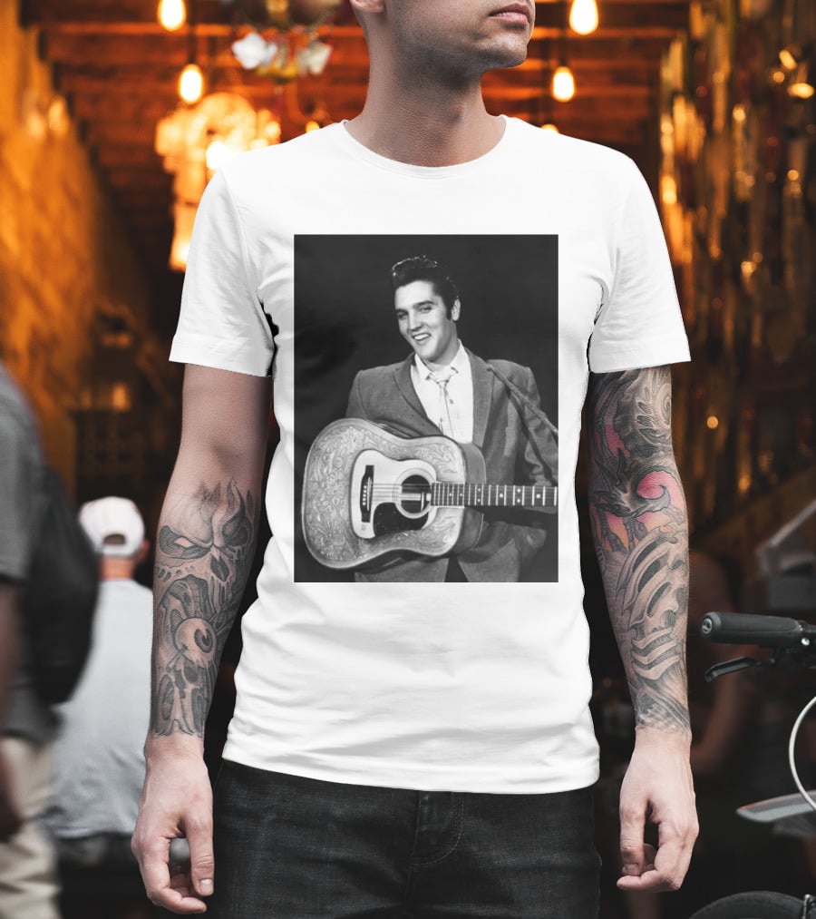 Elvis Presley Rock And Roll Iconic 1956 Style With Guitar T-Shirt