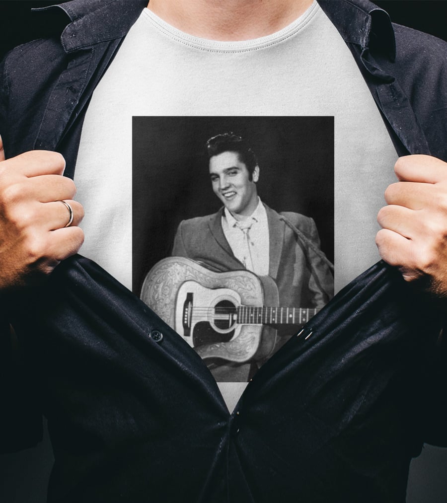 Elvis Presley Rock And Roll Iconic 1956 Style With Guitar T-Shirt