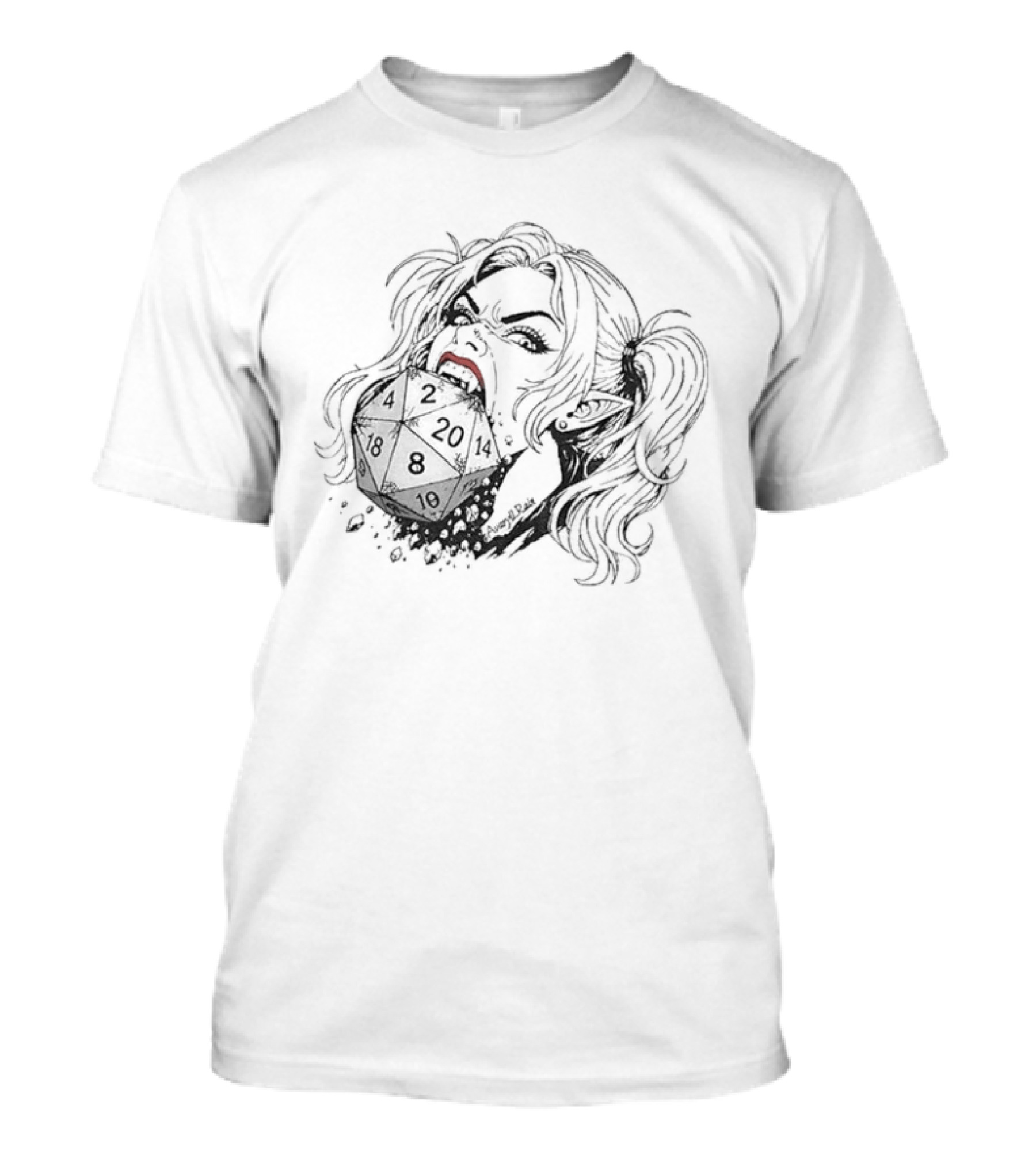 Samantha Eat Dice Dungeon Crawler Carl 2026 Gaming Fantasy Dice Roller T-Shirt