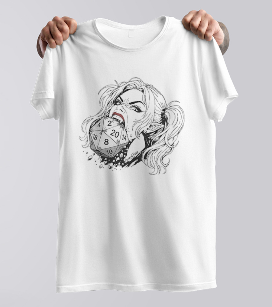 Samantha Eat Dice Dungeon Crawler Carl 2026 Gaming Fantasy Dice Roller T-Shirt