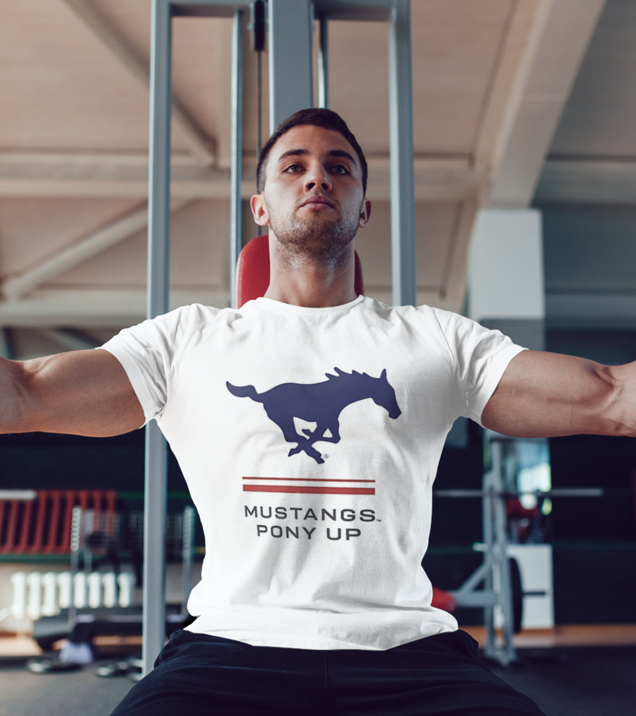 Southern Methodist University Mustangs Pony Up Text And Horse T-Shirt