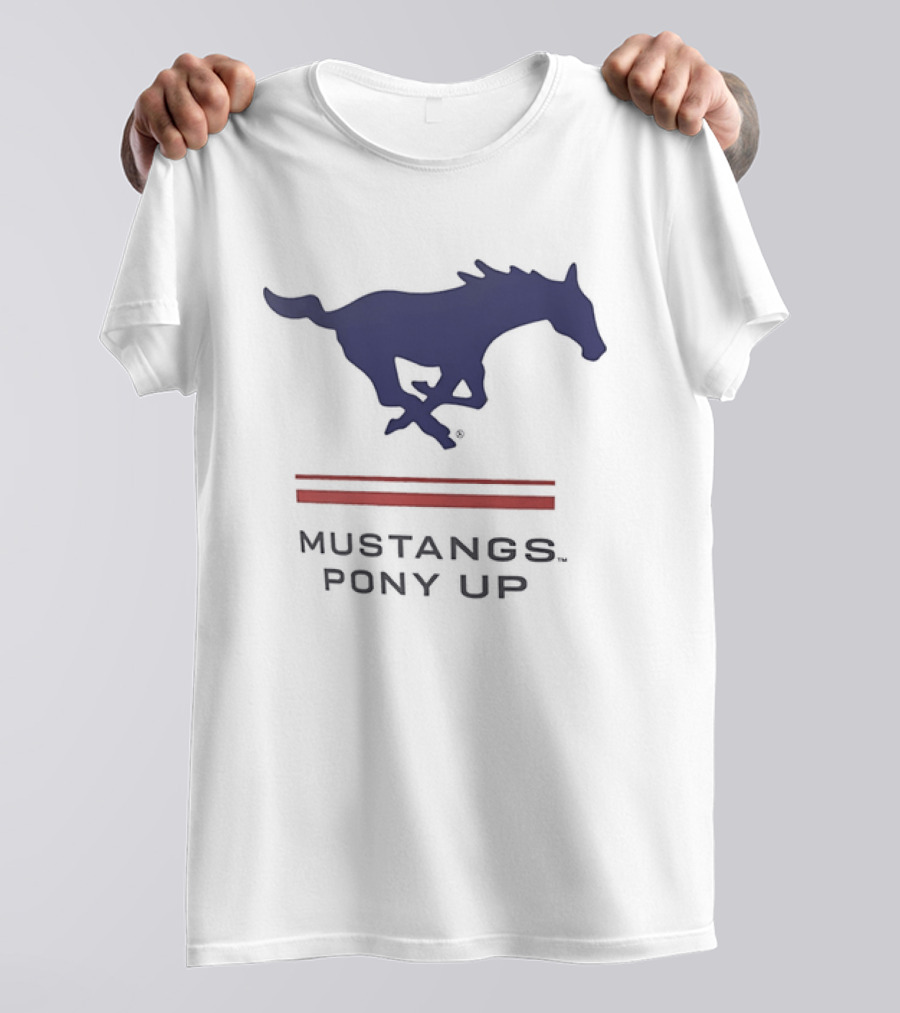 Southern Methodist University Mustangs Pony Up Text And Horse T-Shirt
