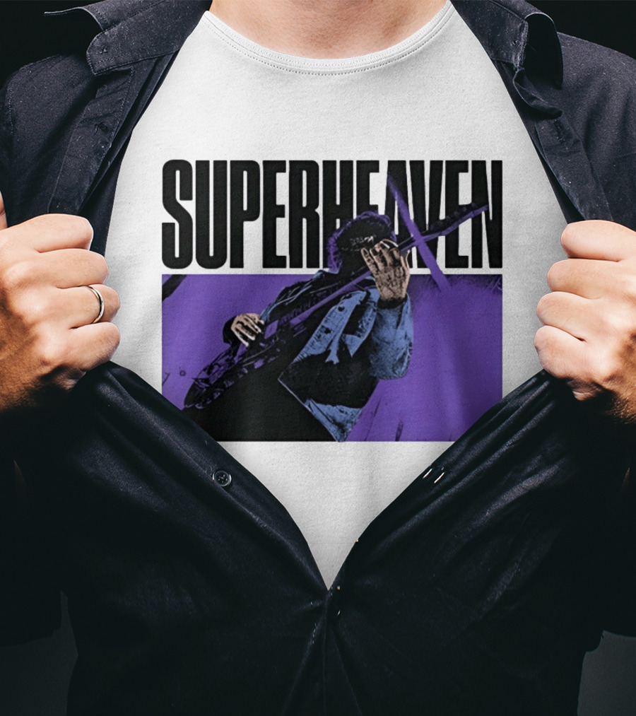 Superheaven Guitarist Performance Alternative Rock Purple Aesthetic T-Shirt