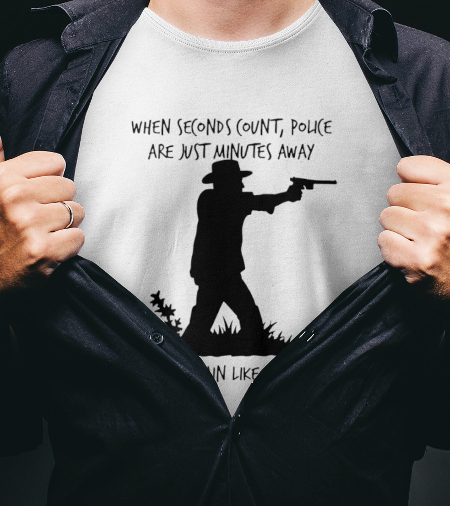 When Seconds Count Police Are Just Minutes Away Train Like It Silhouette Gunman In Grass T-Shirt