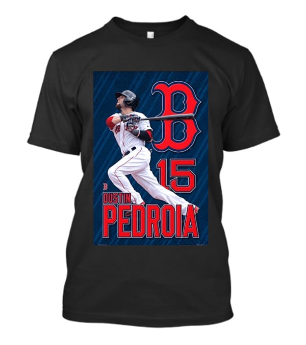 Dustin Pedroia Boston Red Sox 15 MLB Baseball Action T-Shirt