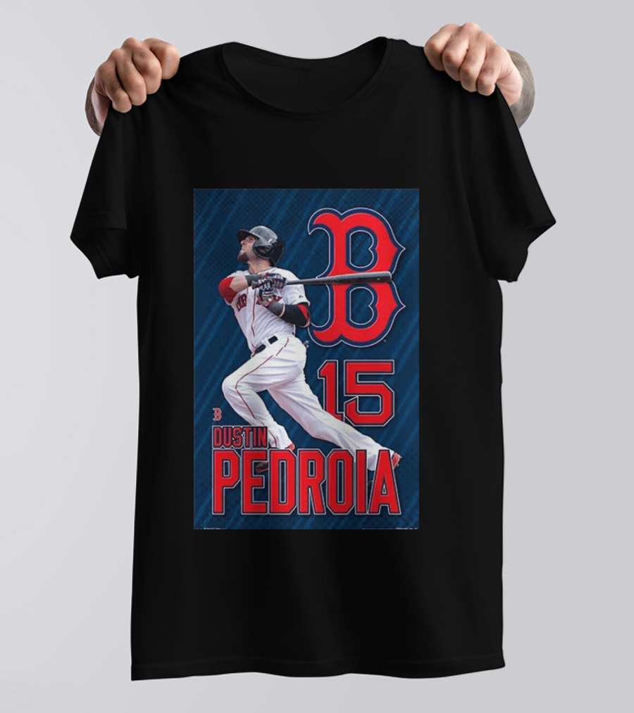 Dustin Pedroia Boston Red Sox 15 MLB Baseball Action T-Shirt