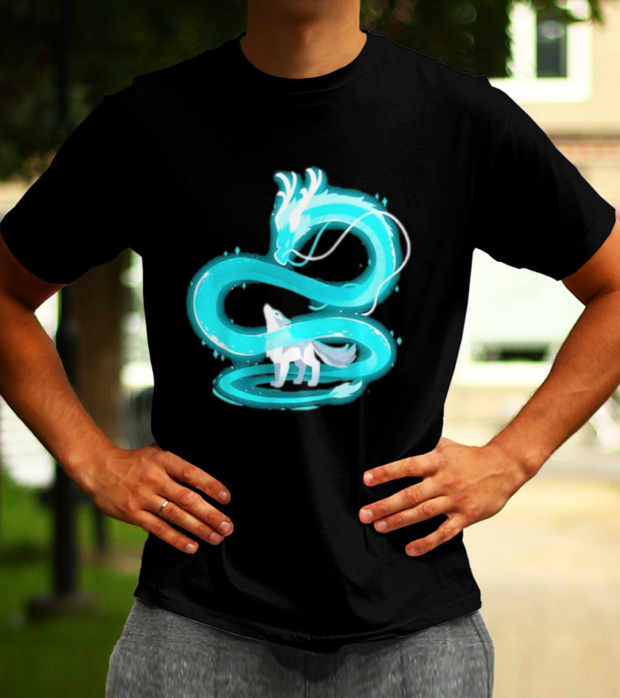 Esprit De La Lune Dragon And Wolf T-Shirt