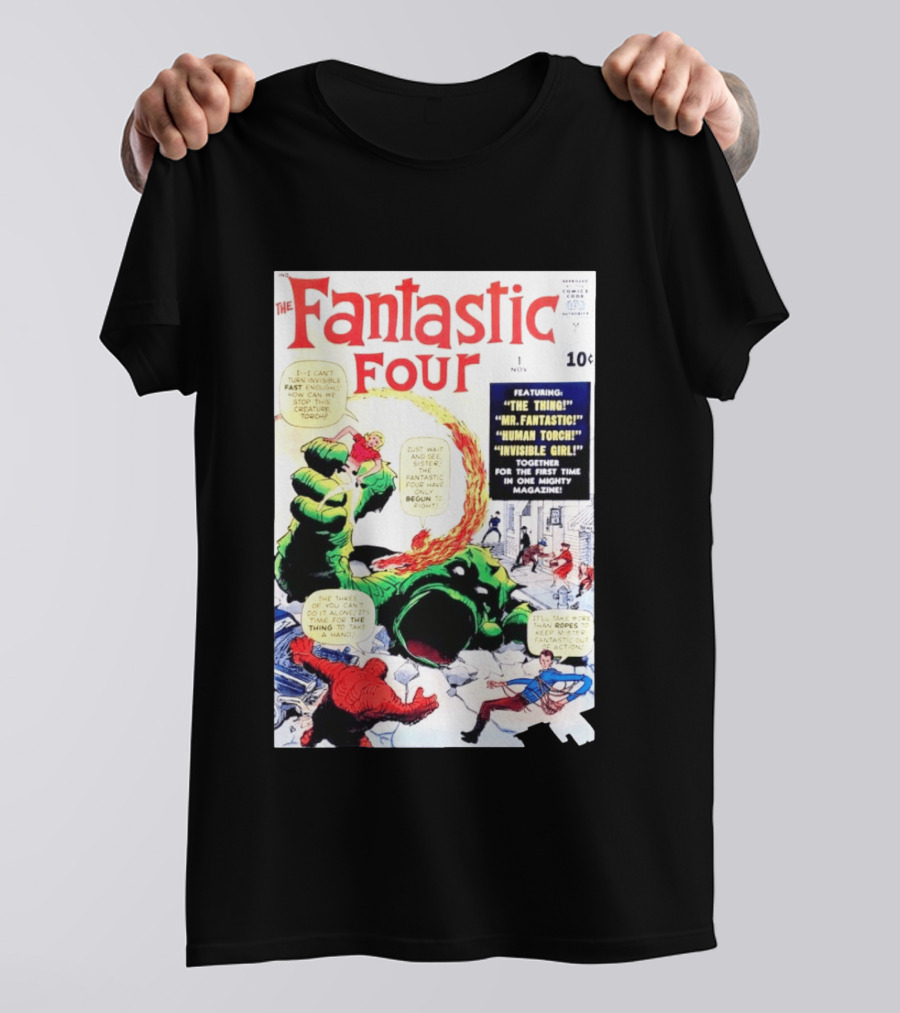 Fantastic Four #1 Nov 1961 Marvel Comics The Thing Mr. Fantastic Human Torch Invisible Girl Classic Cover T-Shirt