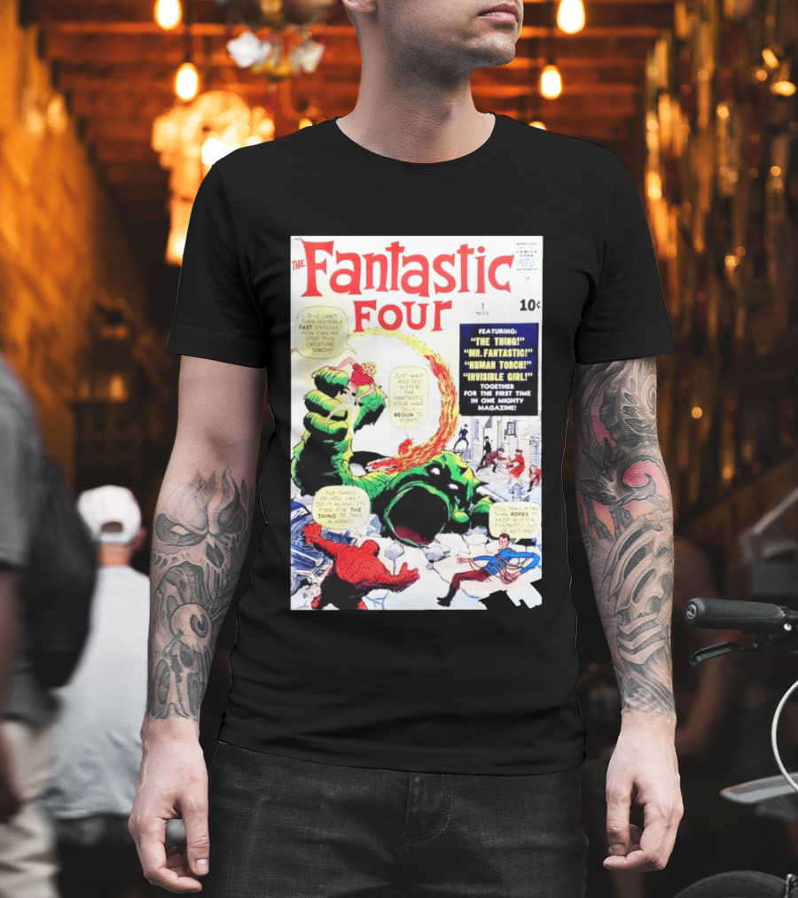 Fantastic Four #1 Nov 1961 Marvel Comics The Thing Mr. Fantastic Human Torch Invisible Girl Classic Cover T-Shirt