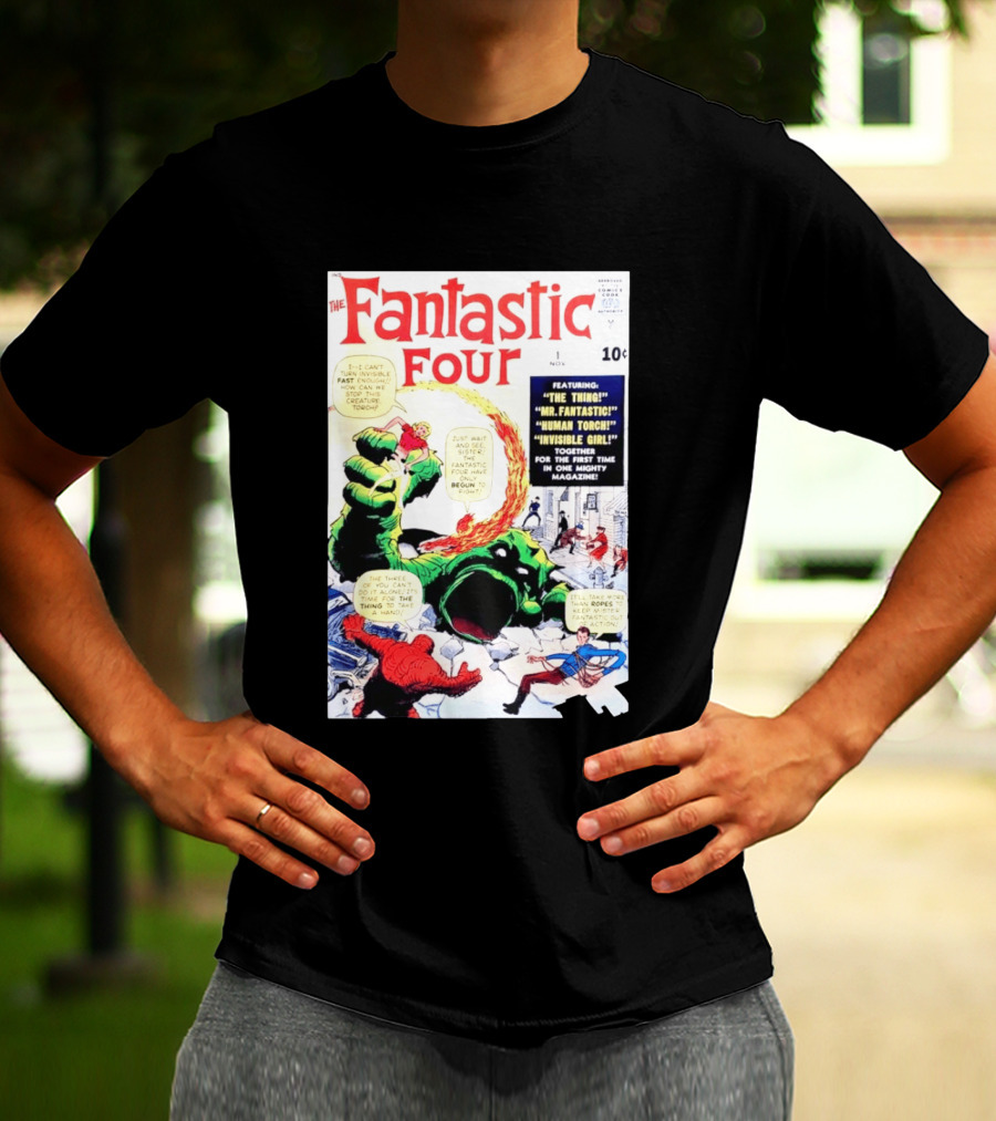 Fantastic Four #1 Nov 1961 Marvel Comics The Thing Mr. Fantastic Human Torch Invisible Girl Classic Cover T-Shirt