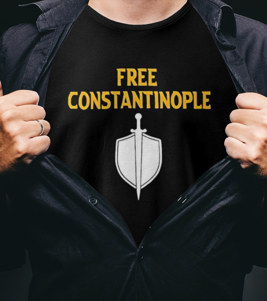Free Constantinople Byzantine Sword Shield T-Shirt