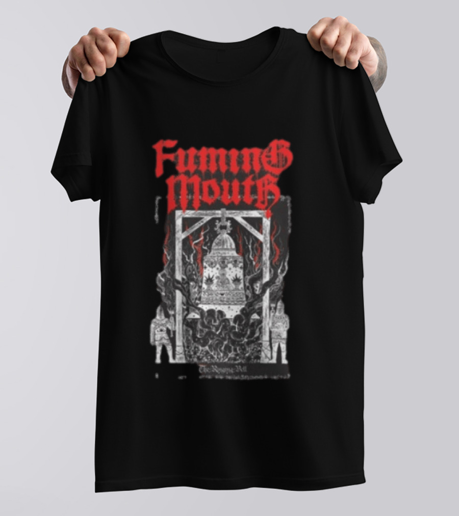 Fuming Mouth Grave Stench Bell Gothic T-Shirt