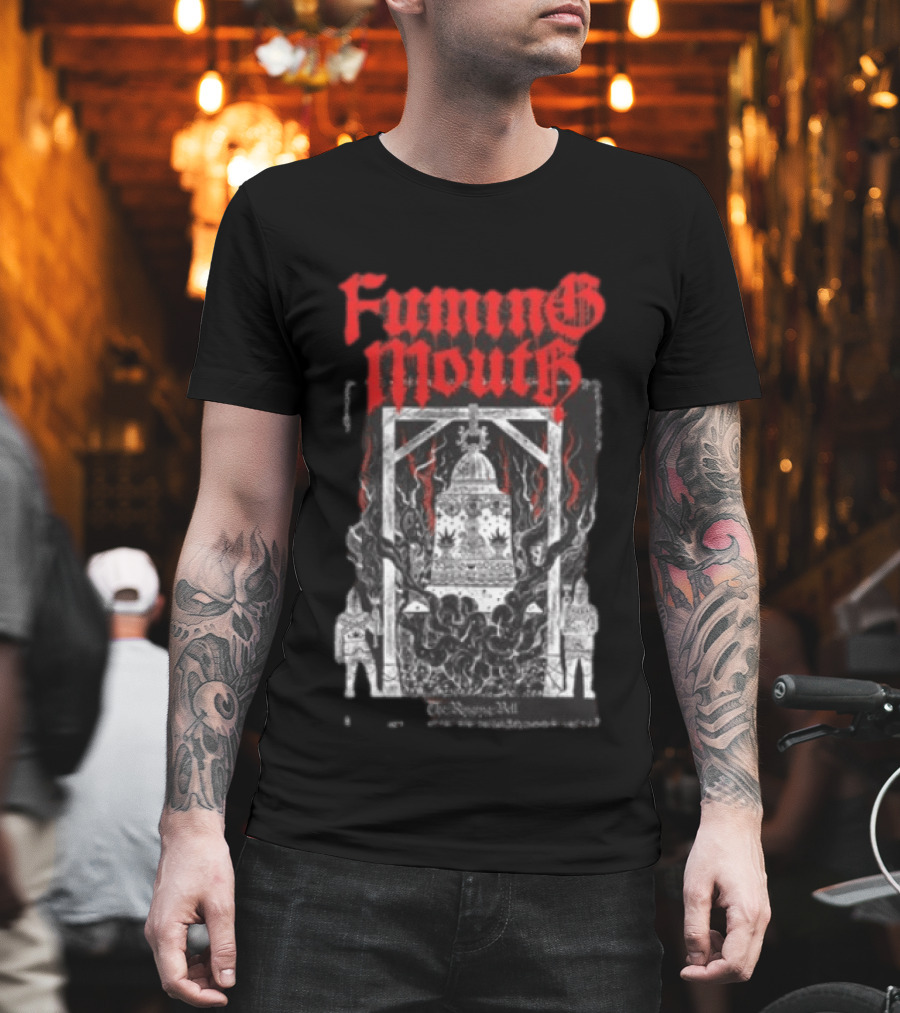 Fuming Mouth Grave Stench Bell Gothic T-Shirt