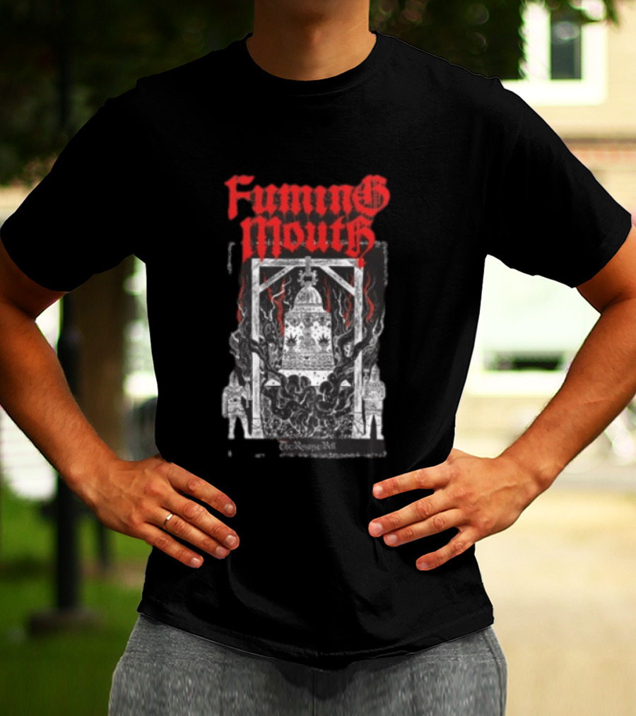 Fuming Mouth Grave Stench Bell Gothic T-Shirt