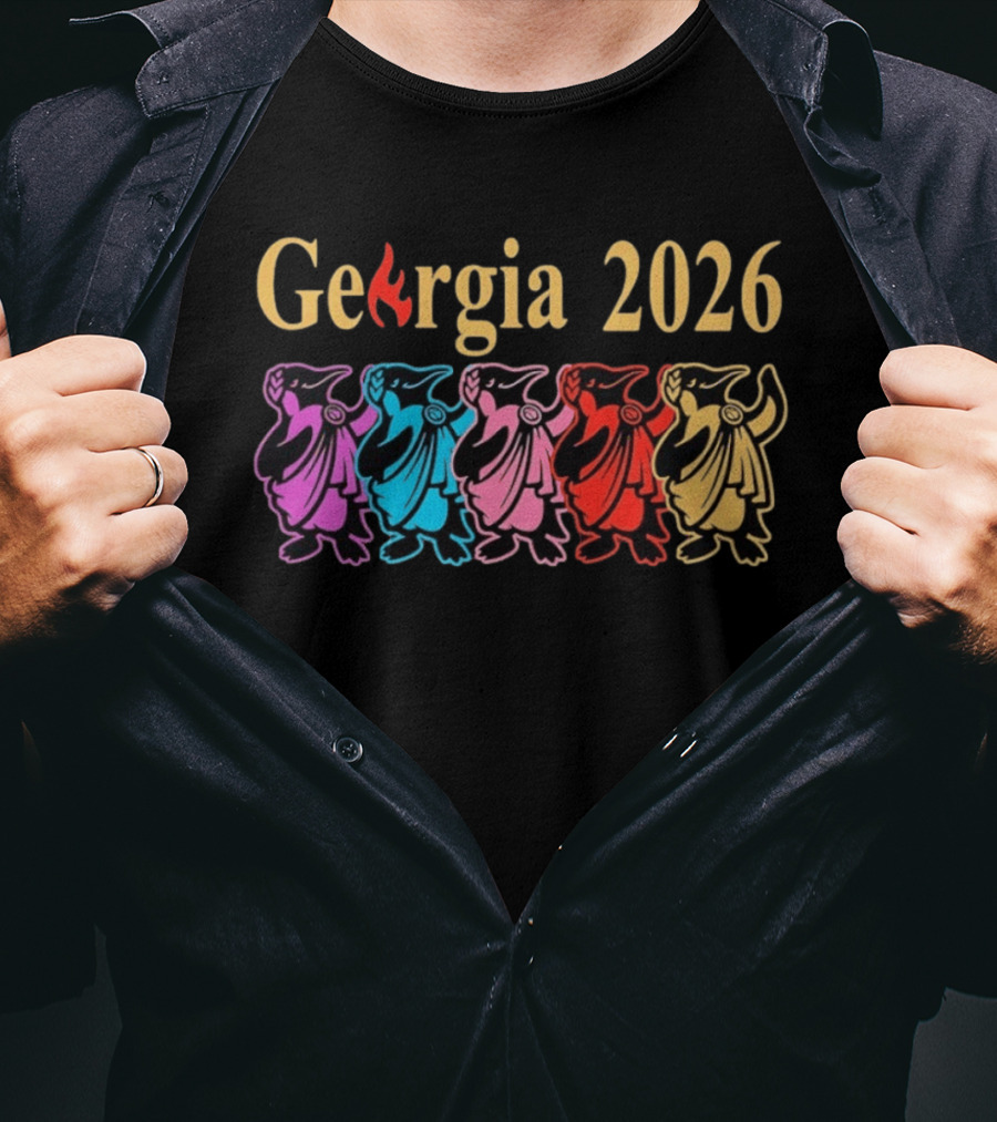 Georgia 2026 Colorful Penguin Lineup T-Shirt