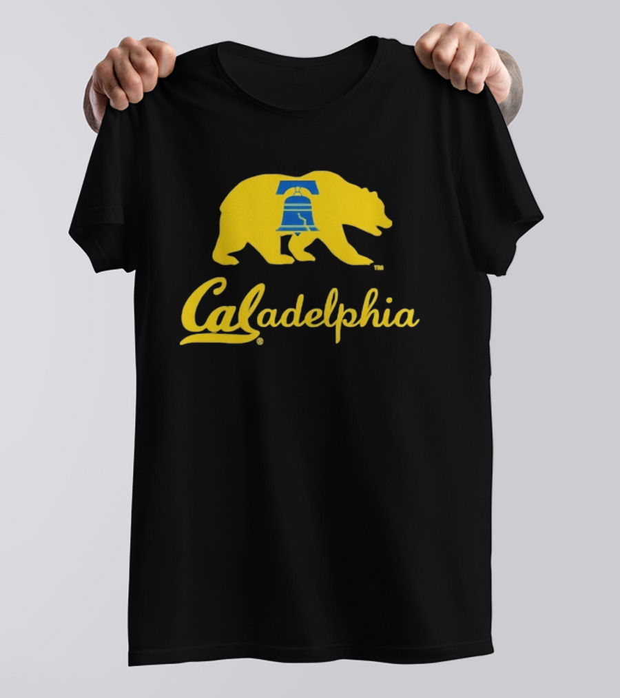 Caladelphia California Bear With Liberty Bell T-Shirt