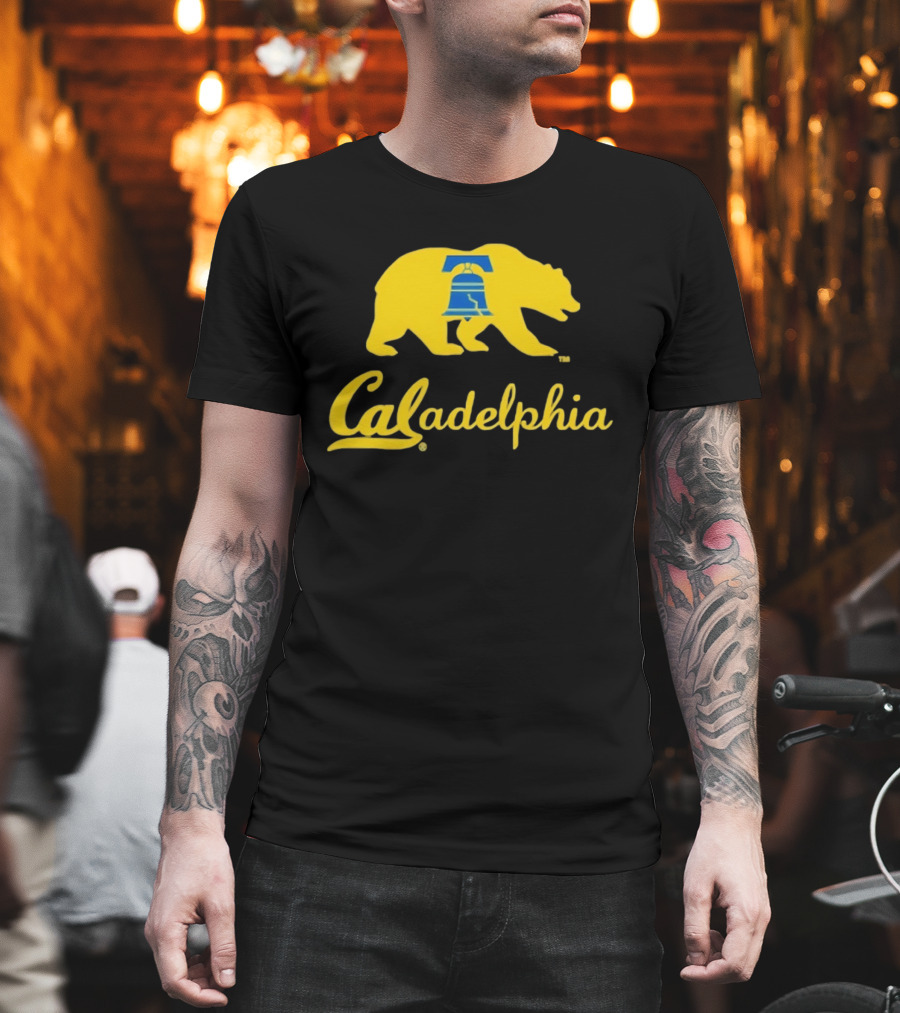 Caladelphia California Bear With Liberty Bell T-Shirt