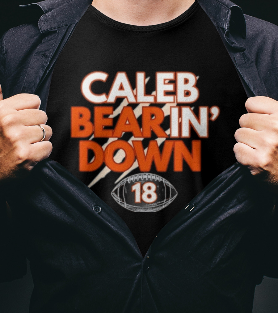 Caleb Bear In Down 18 Football Scratch Marks T-Shirt