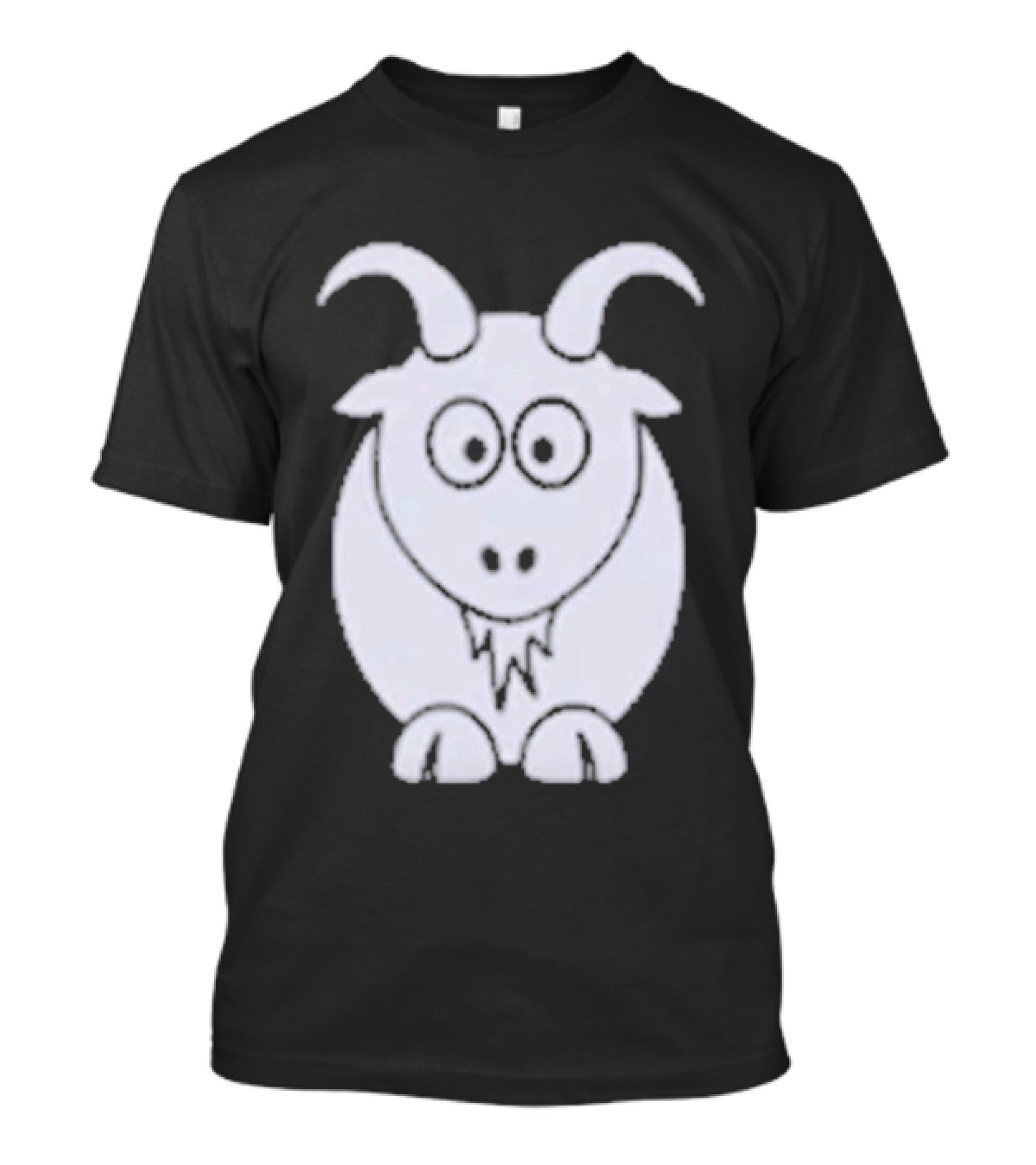 Cartoon Goat With Horns Cute Animal T-Shirt