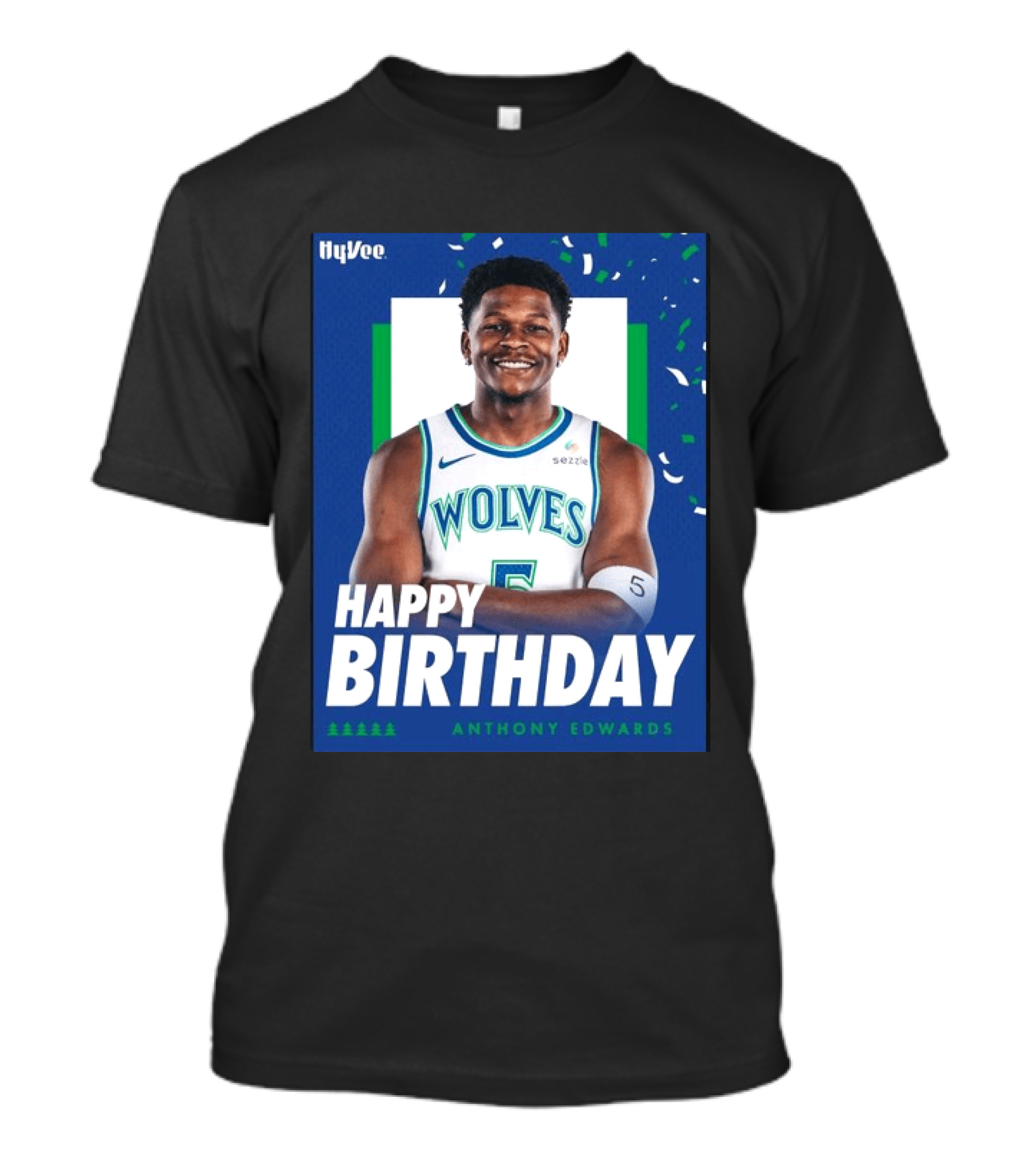 Happy Birthday Anthony Edwards Wolves Basketball Celebration T-Shirt