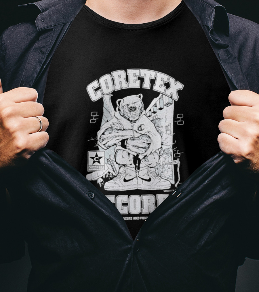 Coretex Records Home Of Hardcore And Punk Bear Illustration Since 1988 T-Shirt