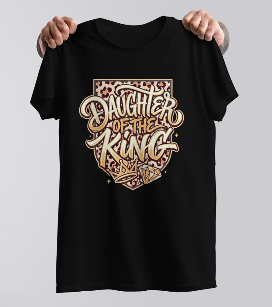 Daughter Of The King Leopard Crown Diamond T-Shirt