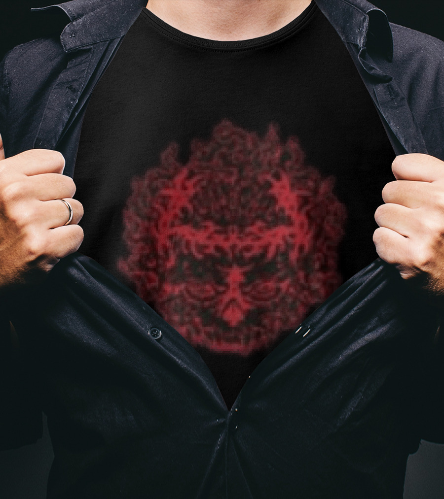 Daze Store Bloodshed Skull Red Floral Skull T-Shirt