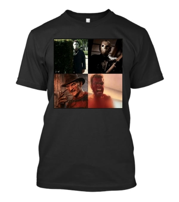 Perez Hilton Icons Horror Movie Legends Freddy Jason Michael Myers T-Shirt