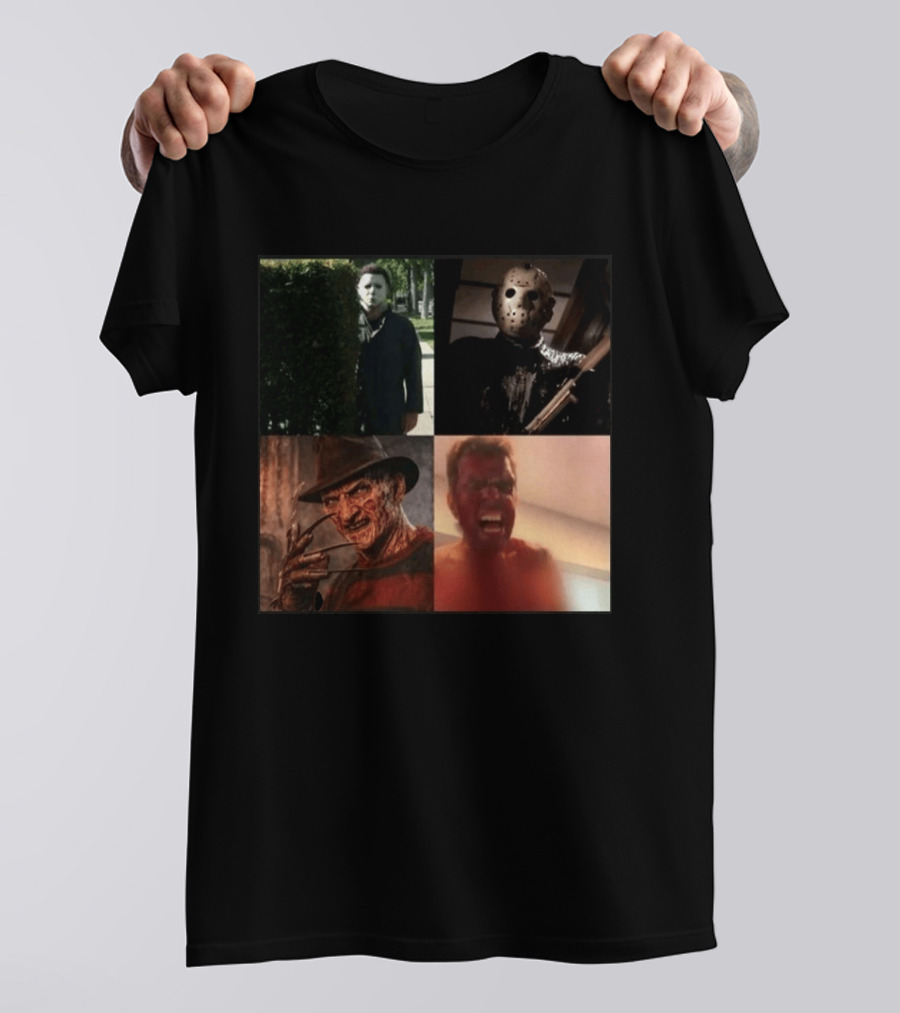 Perez Hilton Icons Horror Movie Legends Freddy Jason Michael Myers T-Shirt