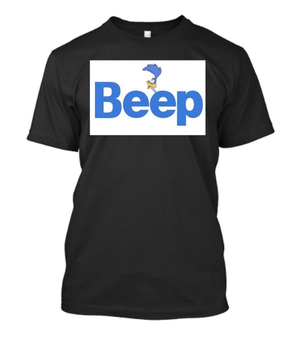 Looney Tunes Road Runner Beep Text Featuring Iconic Cartoon T-Shirt