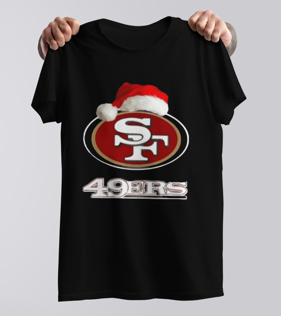 San Francisco 49ers 2025 Santa Hat Christmas Football 49ers T-Shirt
