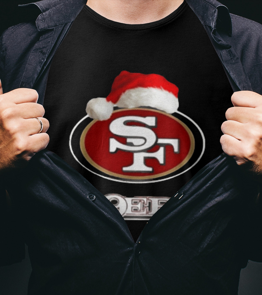San Francisco 49ers 2025 Santa Hat Christmas Football 49ers T-Shirt