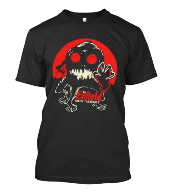 Enfield Horror Cryptid Creature Illustration With Red Circle T-Shirt