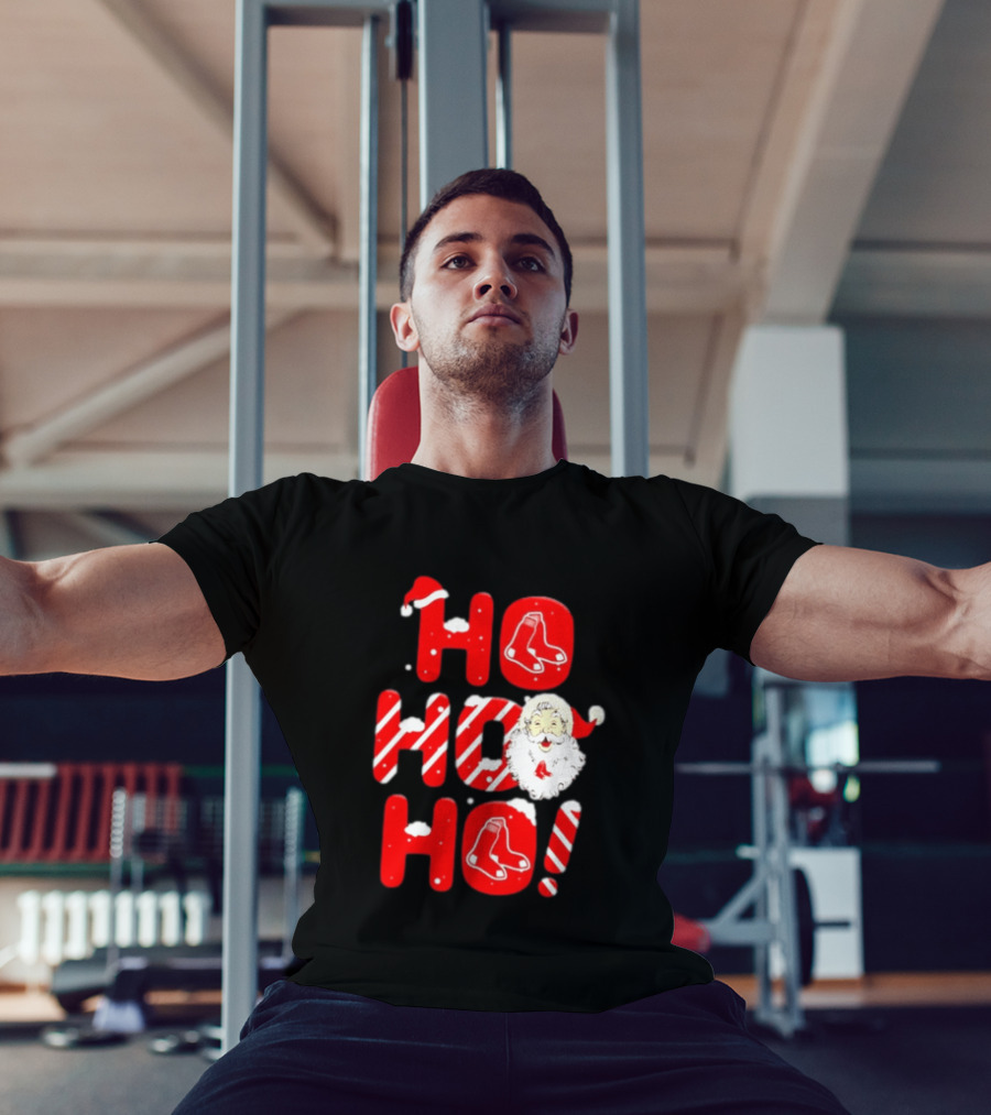 Boston Red Sox Santa Claus Ho Ho Ho Merry Christmas T-Shirt