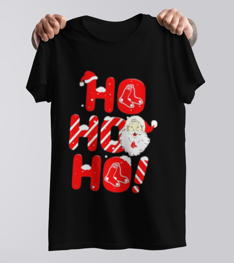 Boston Red Sox Santa Claus Ho Ho Ho Merry Christmas T-Shirt